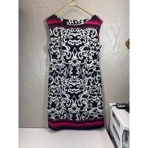 JESSICA HOWARD Trendy Black White Patterned Dress Womens Size Large NWT‎